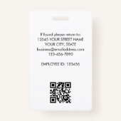 Badge Nom de l'employé Logo de l'entreprise Green Gold B (Dos)