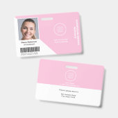 Badge Nom de l'employé Logo de l'entreprise Pink Securit (Avant & arrière)