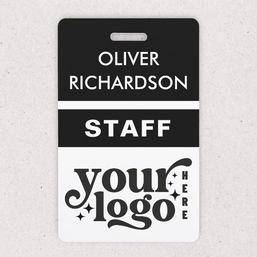 Badge Nom de l'Employé Logo d'Entreprise Personnal