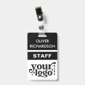 Badge Nom de l'Employé Logo d'Entreprise Personnal (Avant avec clip)