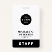 Badge Nom de l'employé - logo personnalisé de l'entrepri (Devant)