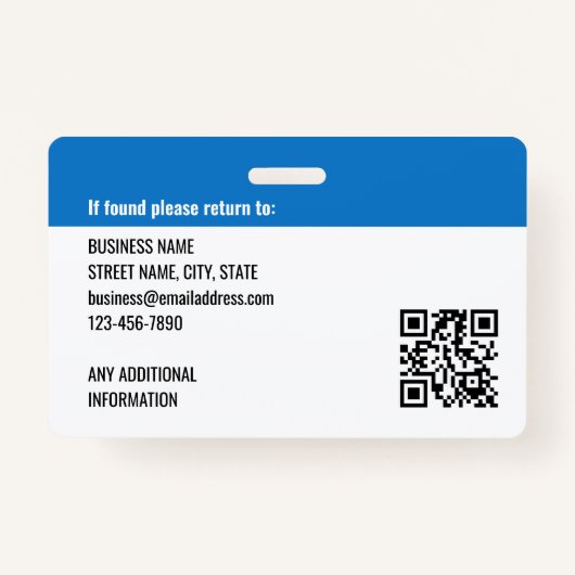 Badge Nom de l'employé Logo photo Code QR Code ID Couleu (Dos)