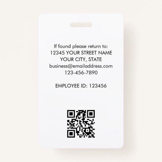 Badge Nom de l'employé Logo Vert Gold Gradient (Dos)