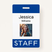 Badge Nom de l'employé, logos de l'entreprise personnell (Devant)