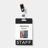 Badge Nom de l'employé, logos de l'entreprise personnell (Avant avec clip)