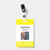 Badge Nom de l'employé, logos de l'entreprise personnell (Avant avec clip)
