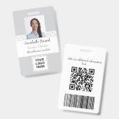 Badge Nom de l'employé - Numéro de sécurité de la photo (Avant & arrière)