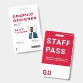 Badge Nom de l'employé personnalisé  (Avant & arrière)