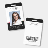 Badge Nom de l'employé personnalisé Code du logo photo (Avant & arrière)