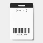 Badge Nom de l'employé personnalisé Code du logo photo (Arrière)