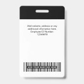 Badge Nom de l'employé personnalisé Logo de l'entreprise (Arrière)