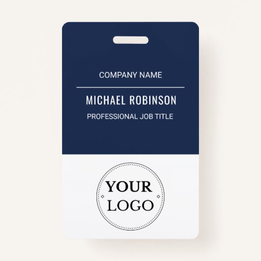 Badge Nom de l'employé personnalisé Logo de l'entreprise (Devant)