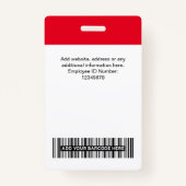 Badge Nom de l'employé personnalisé Logo de l'entreprise (Dos)