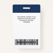 Badge Nom de l'employé personnalisé Logo de l'entreprise (Dos)