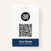 Badge Nom de l'employé personnalisé Logo de l'entreprise (Devant)