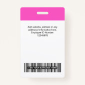 Badge Nom de l'employé personnalisé Logo de l'entreprise (Dos)