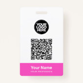 Badge Nom de l'employé personnalisé Logo de l'entreprise (Devant)