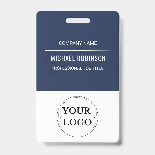 Badge Nom de l'employé personnalisé Logo d'entreprise (Avant)