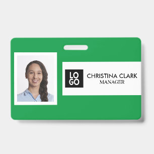 Badge Nom de l'employé personnalisé Logo photo de l'ID