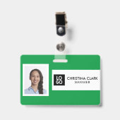 Badge Nom de l'employé personnalisé Logo photo de l'ID d (Avant avec clip)