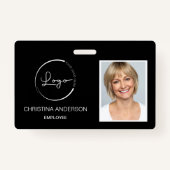 Badge Nom de l'employé personnalisé Logo Photo Travail d (Devant)