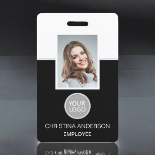 Badge Nom de l'employé personnalisé Logo Photo Travail d