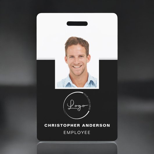 Badge Nom de l'employé personnalisé Logo Photo Travail d