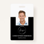 Badge Nom de l'employé personnalisé Logo Photo Travail d (Devant)