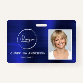 Badge Nom de l'employé personnalisé Logo Photo Travail d (Devant)