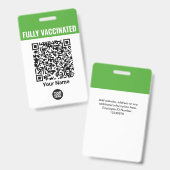 Badge Nom de l'employé personnalisé Logo Vaccination QrC (Avant & arrière)