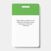 Badge Nom de l'employé personnalisé Logo Vaccination QrC (Arrière)