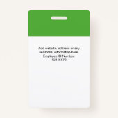 Badge Nom de l'employé personnalisé Logo Vaccination QrC (Dos)