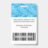 Badge Nom de l'employé personnalisé Numéro d'étiquette d (Arrière)