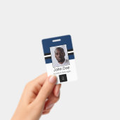 Badge Nom de l'employé personnalisé, photo, code barre,  (Manuel / portable)