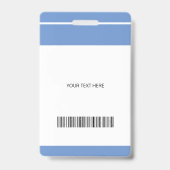 Badge Nom de l'employé personnalisé photo code nu modèle (Arrière)