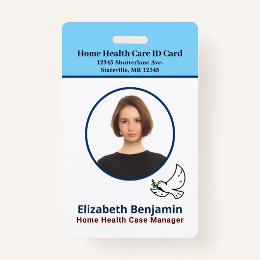 Badge Nom de l'employé Photo Logo Code de la barre d'ide (Devant)