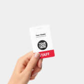 Badge Nom de l'employé rouge Logo de l'entreprise Code Q (Handheld)