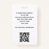 Badge Nom de l'employé rustique Photo Woodgrain Black (Dos)