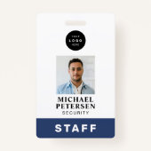 Badge Nom de l'employé sécurité ID entreprise logo marin (Devant)