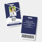 Badge Nom de l'employé Titre Code à barres Logo Marine G (Avant & arrière)
