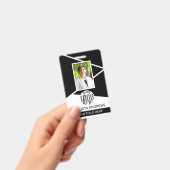 Badge Nom de l'employé Titre Code-barres Logo Noir Geo I (Manuel / portable)