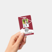 Badge Nom de l'employé Titre Code-barres Logo Rouge Code (Manuel / portable)