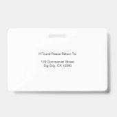 Badge Nom de l'employé turquoise Logo Photo Travail d'en (Arrière)