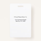 Badge Nom de l'employé violet Logo Photo Travail d'entre (Dos)