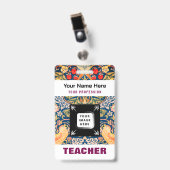 Badge Nom de l'enseignant sur mesure Nom de l'entreprise (Avant avec clip)