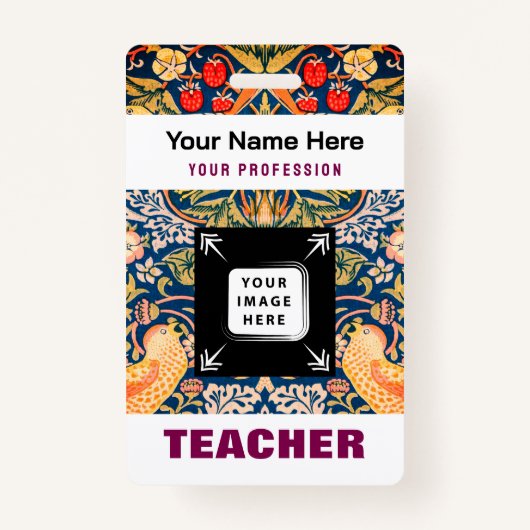 Badge Nom de l'enseignant sur mesure Nom de l'entreprise (Devant)