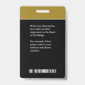 Badge Nom de l'entreprise Code barre QR Personnalisé (Arrière)