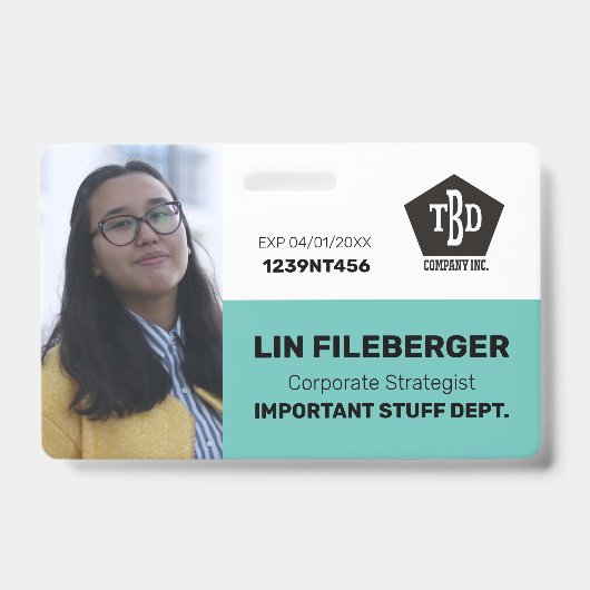 Badge Nom de l'entreprise de la carte d'identité de l'em (Avant)