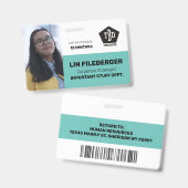 Badge Nom de l'entreprise de la carte d'identité de l'em (Avant & arrière)