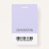 Badge Nom de l'entreprise de l'employé, logo, photo (Dos)